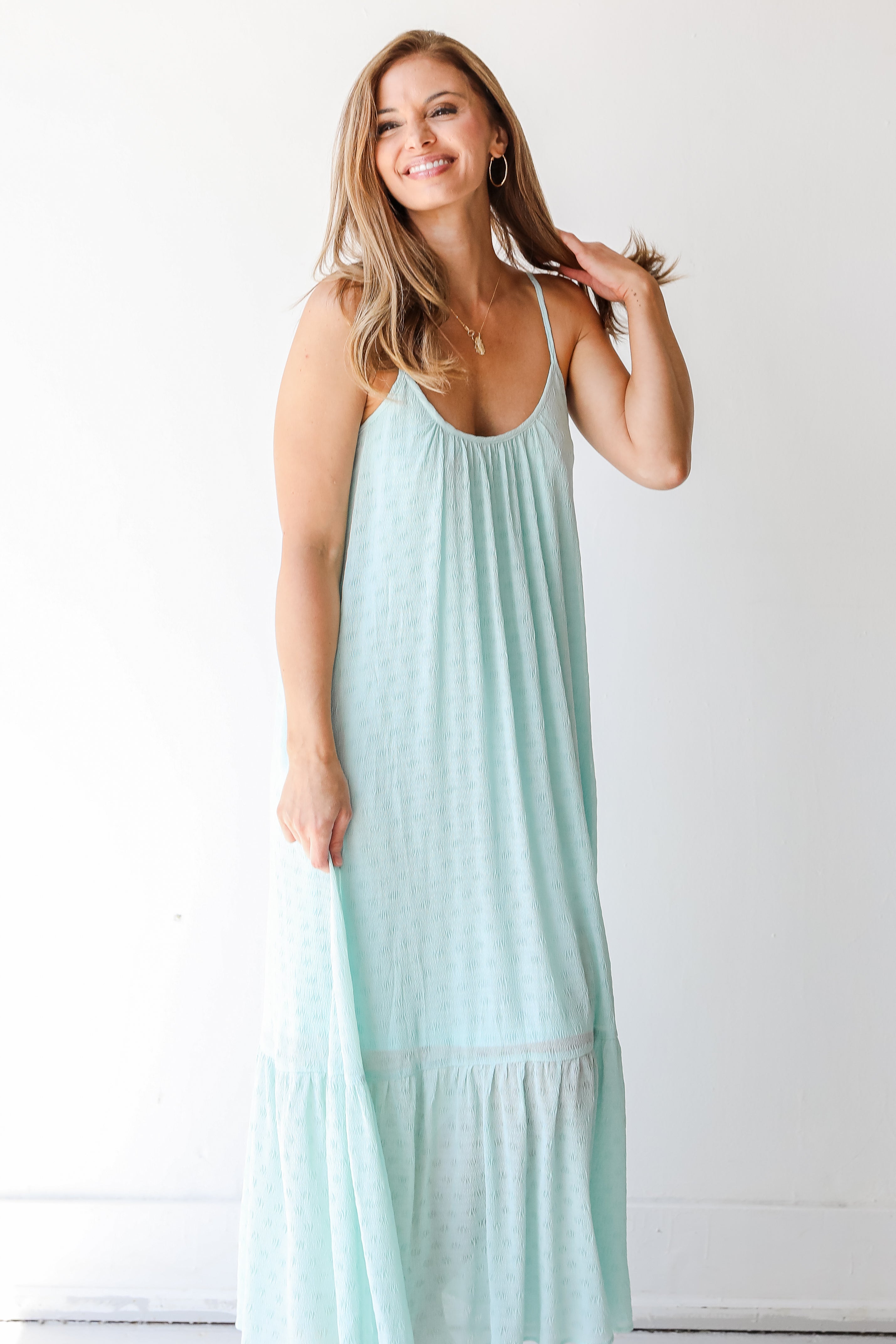 Maxi Dress in mint on model