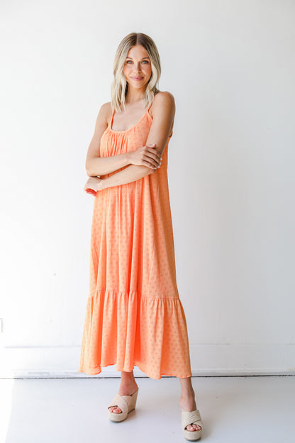 Maxi Dress in orange on model