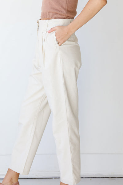 Linen Pants in ivory side view