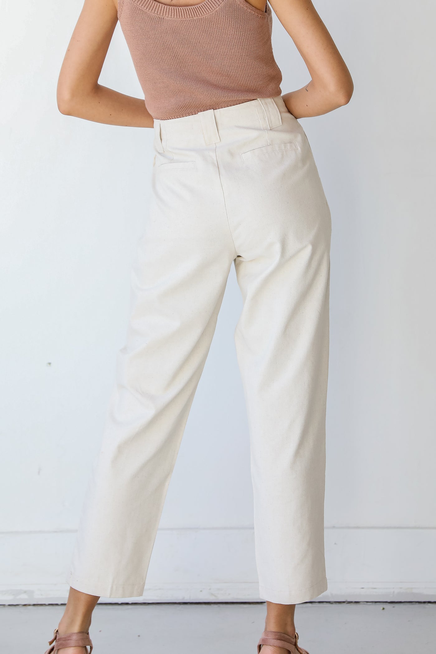 Linen Pants in ivory back view