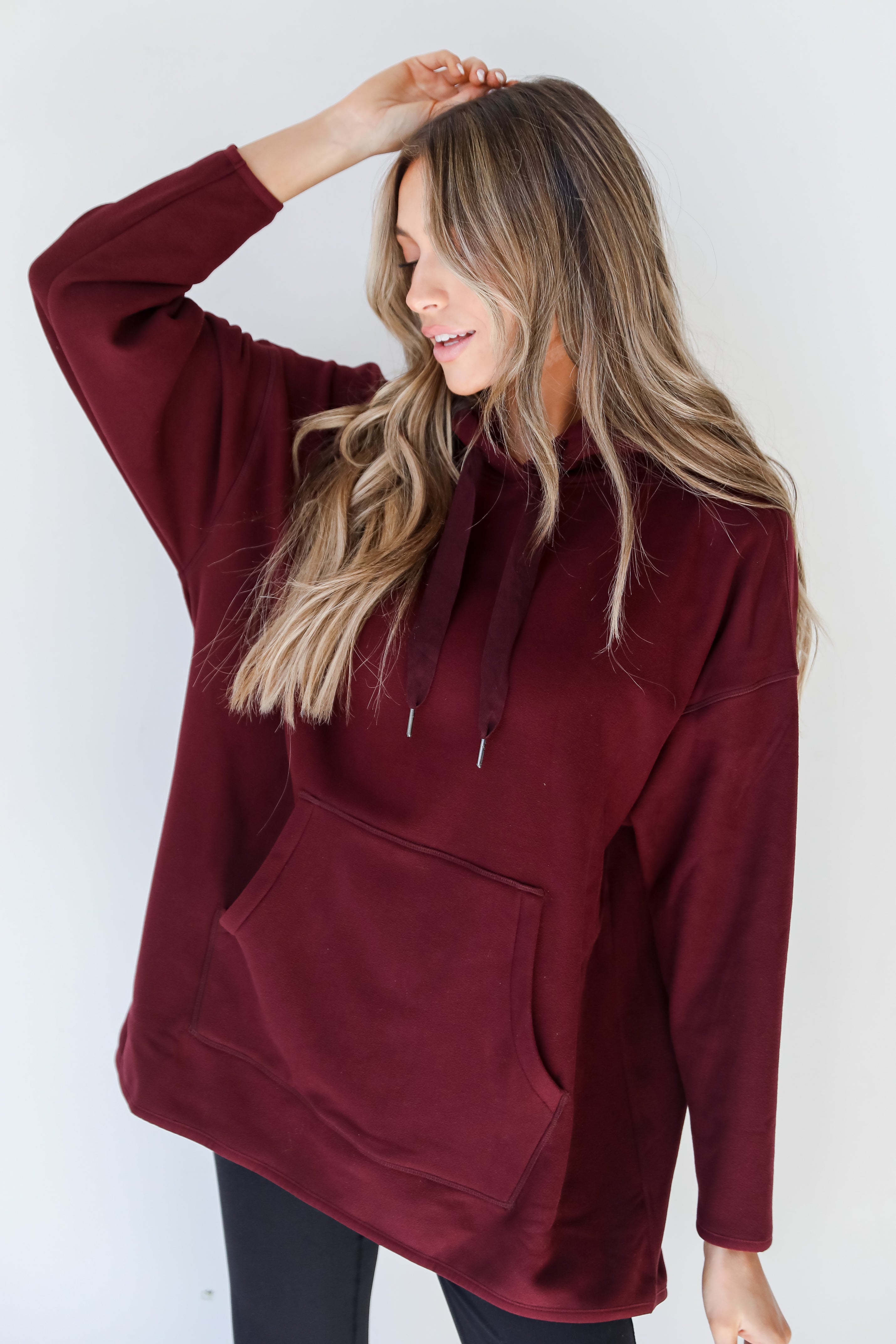 Fleece Hoodie on model
