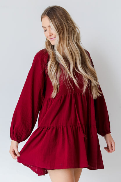 red Tiered Mini Dress