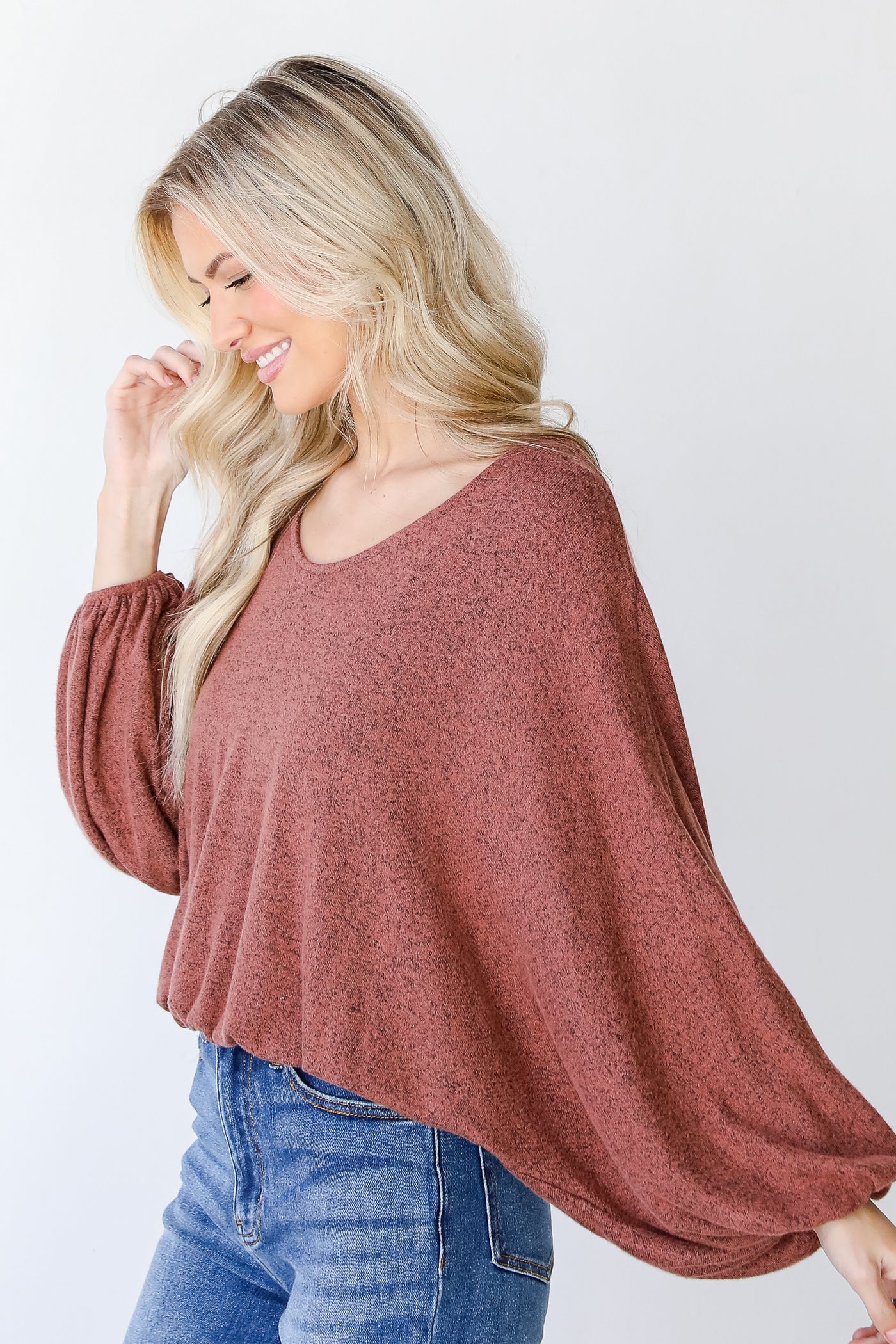 Brushed Knit Top side view