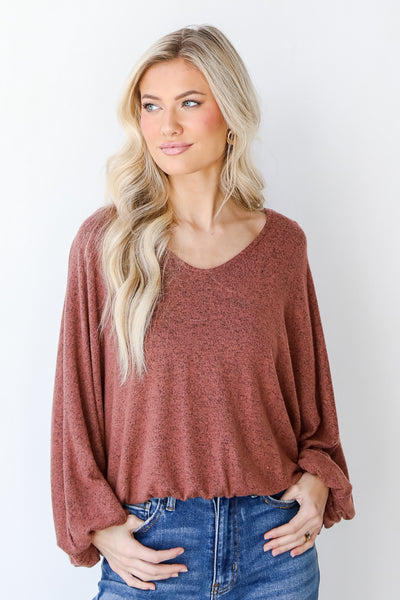 Brushed Knit Top front view