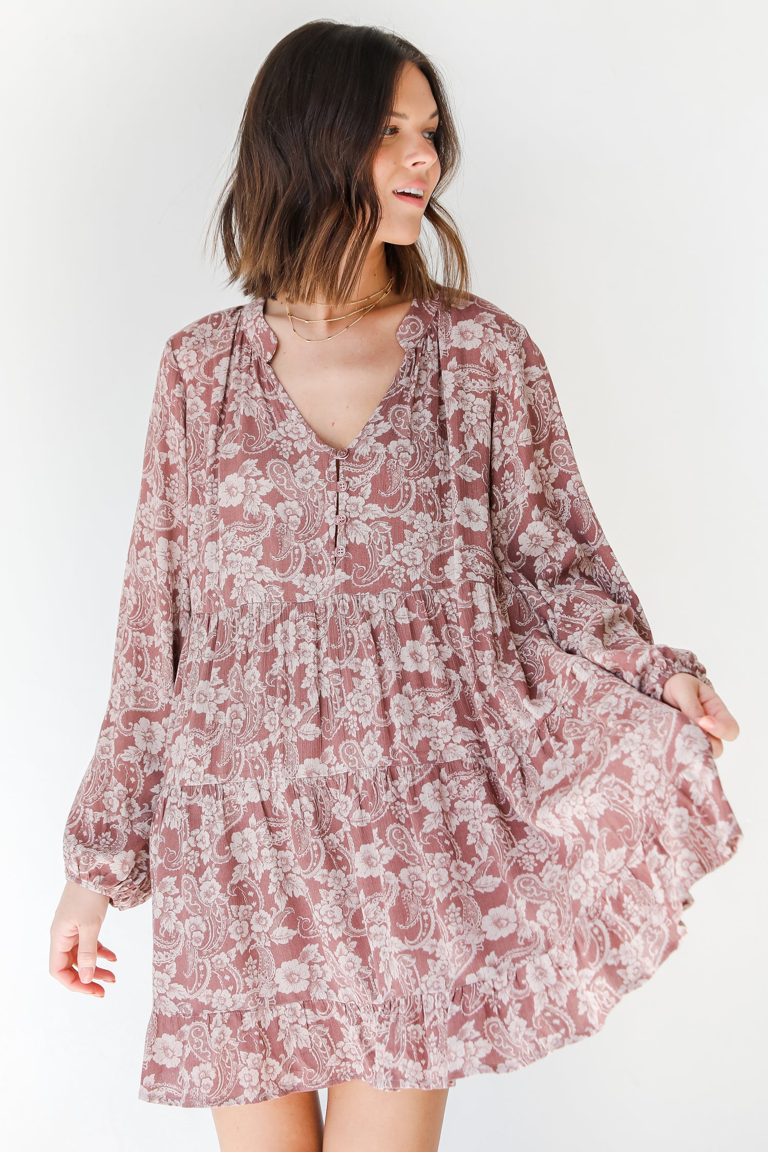 Tiered Floral Dress front view