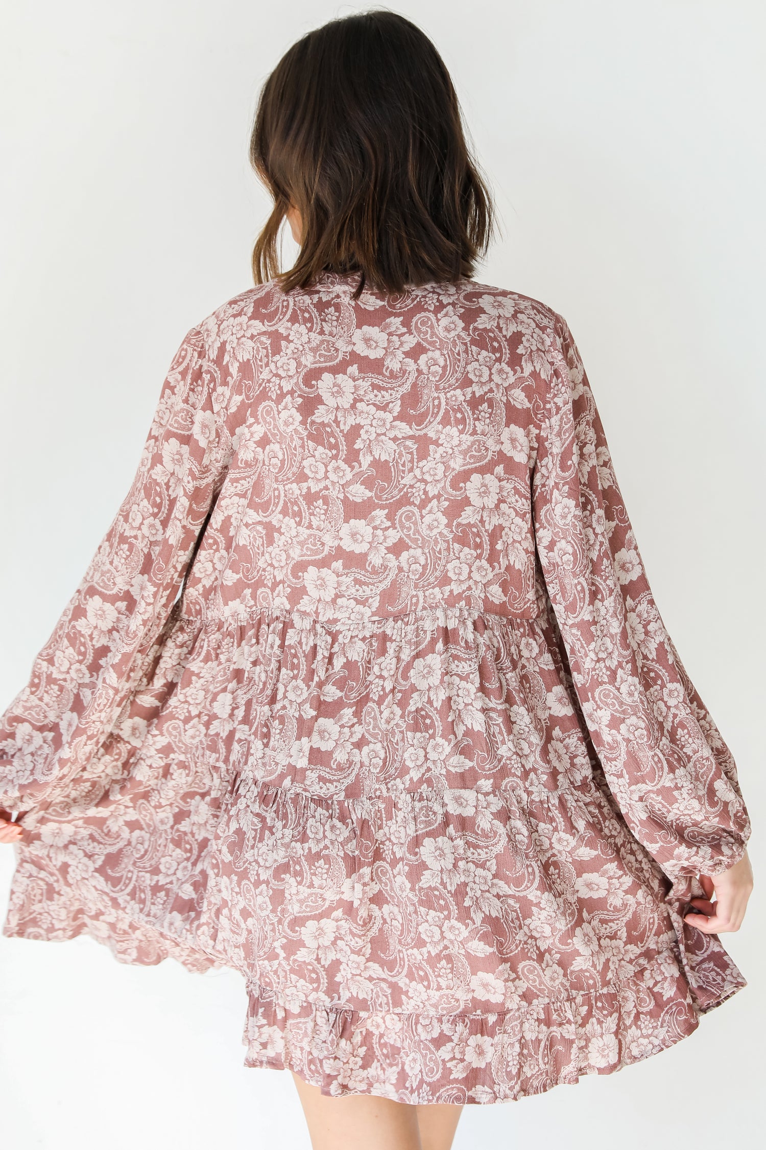 Tiered Floral Dress back view