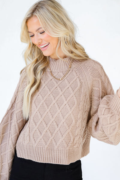 model wearing a Cable Knit Sweater