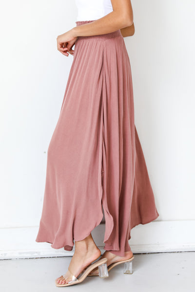 pink Maxi Skirt side view
