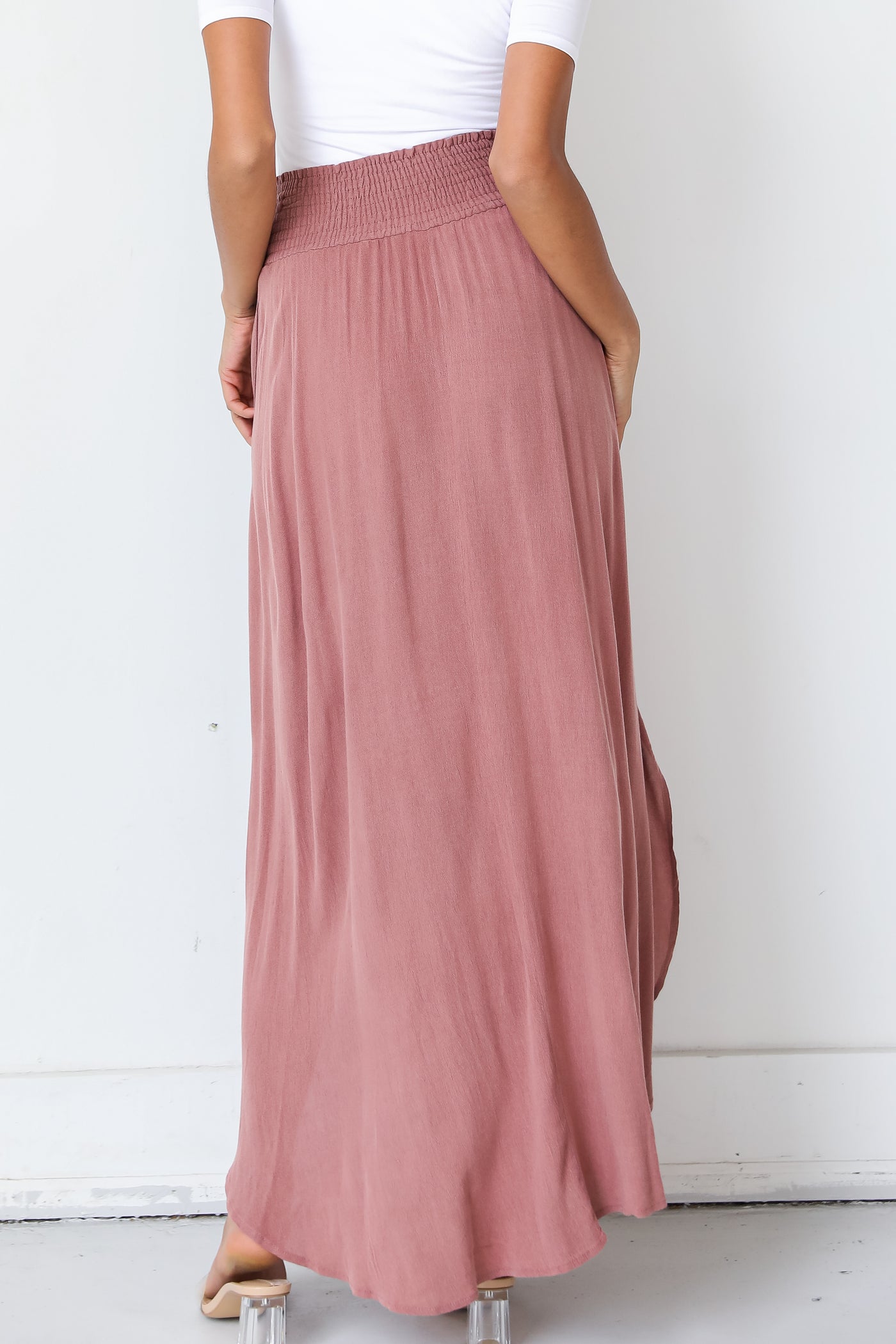 pink Maxi Skirt back view