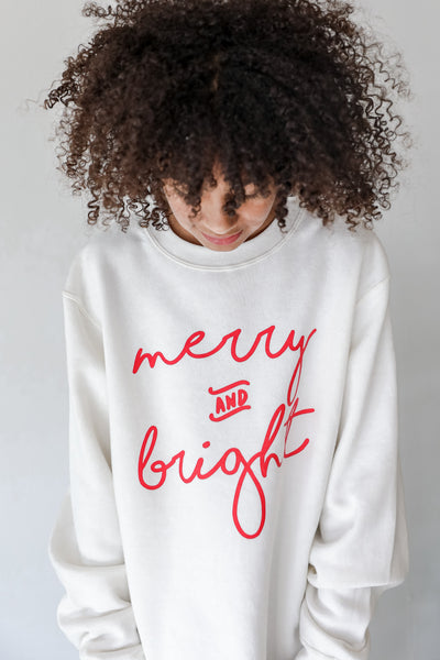 Youth Merry And Bright Pullover front view