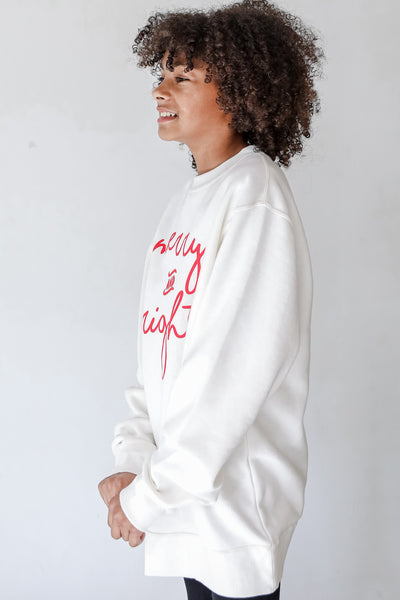 Youth Merry And Bright Pullover side view