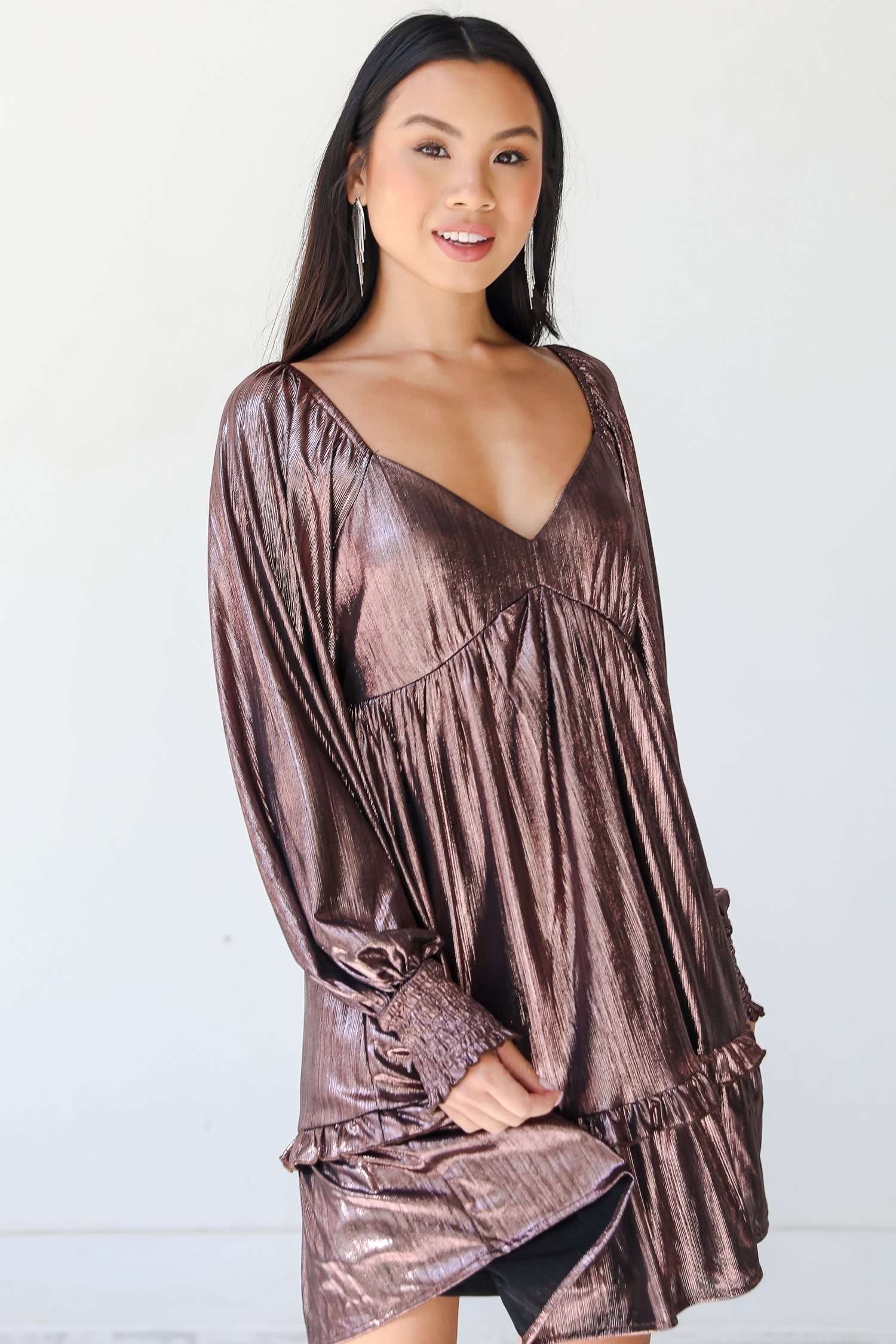 Metallic Mini Dress front view