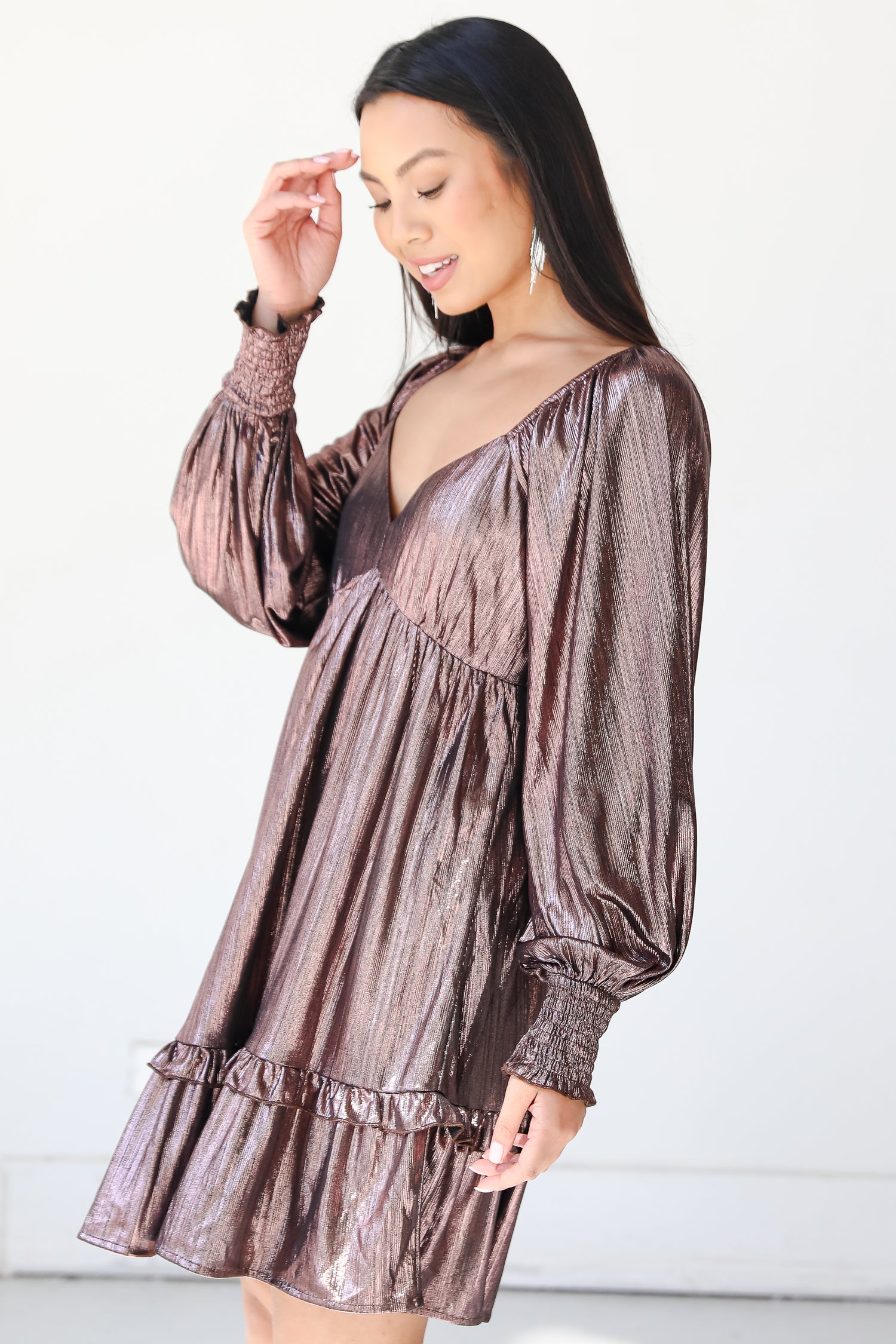 Metallic Mini Dress side view