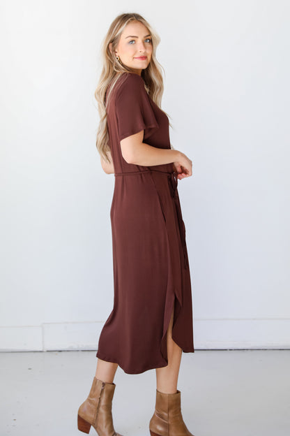 brown Midi Dress side view