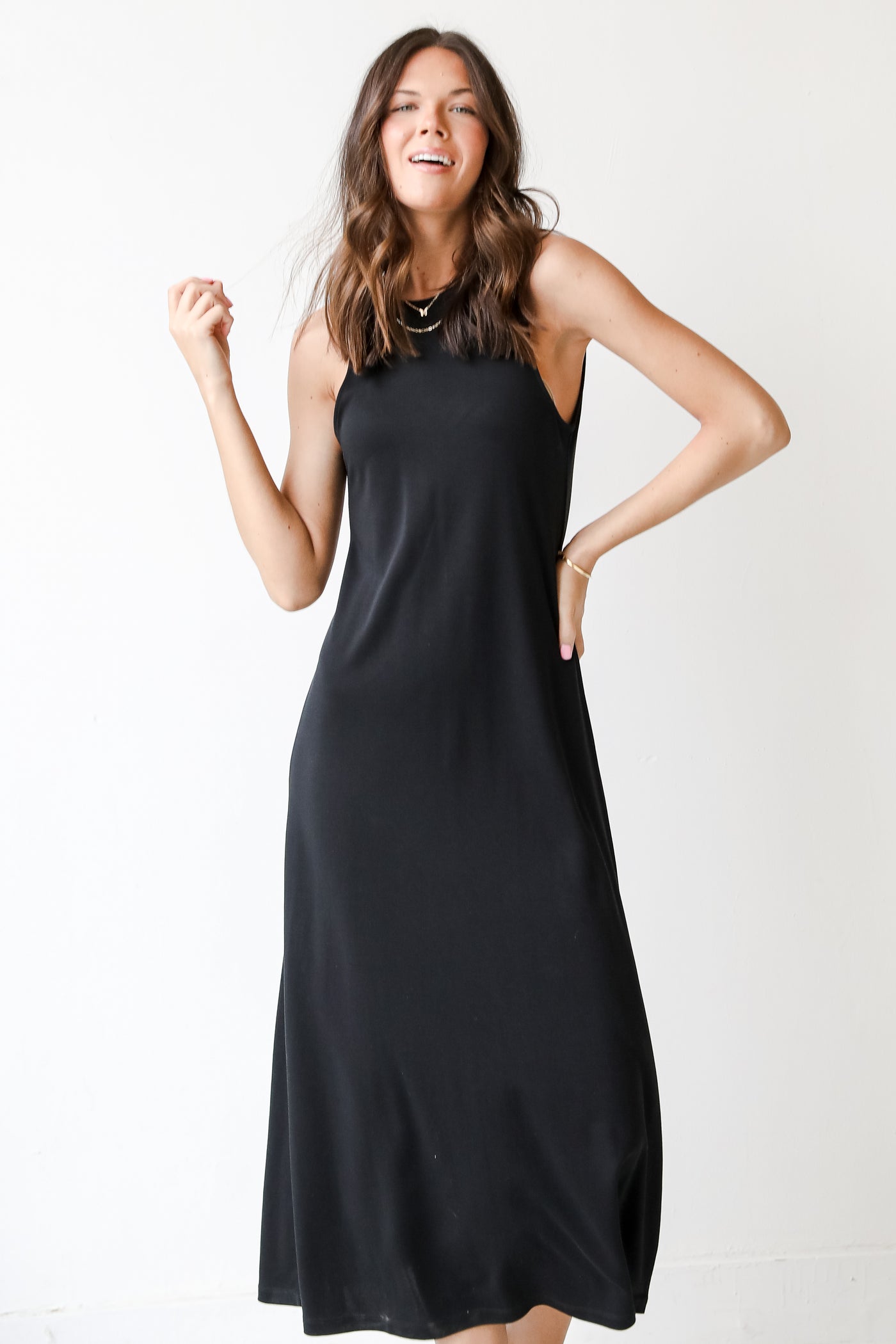 Maxi Dress in black front view