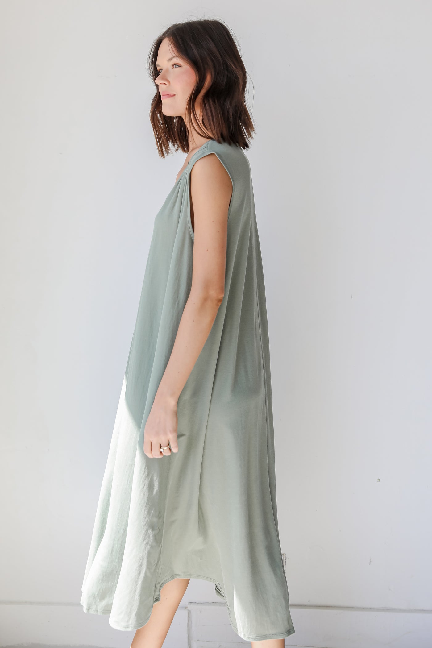 Maxi Dress in sage side view