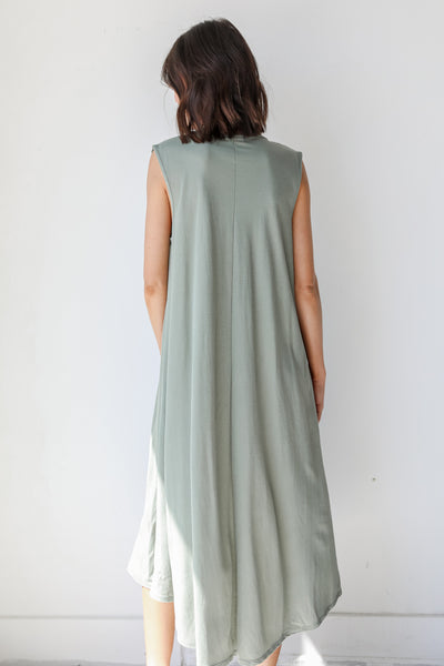 Maxi Dress in sage back view