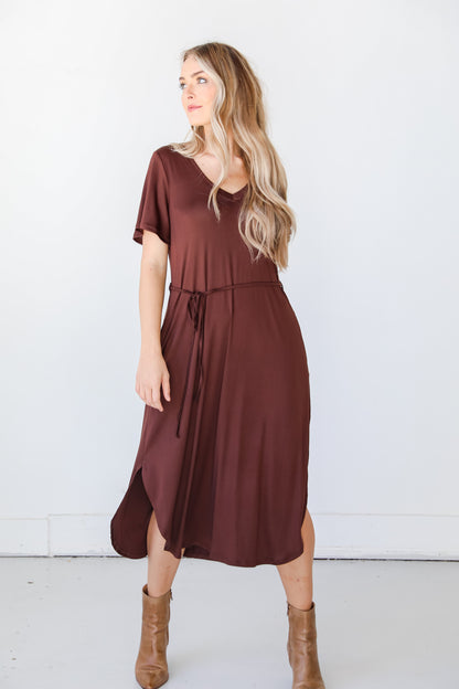 brown Midi Dress