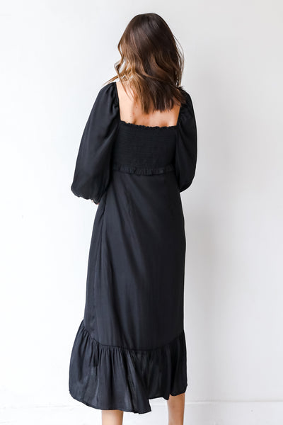 Midi Dress in black back view