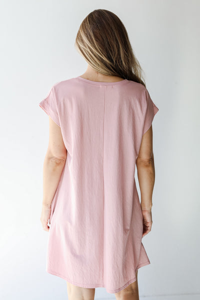 T-Shirt Dress in blush back view