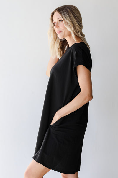 T-Shirt Dress in black side view