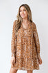 camel Babydoll Mini Dress