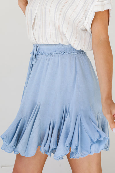 blue Mini Skirt side view