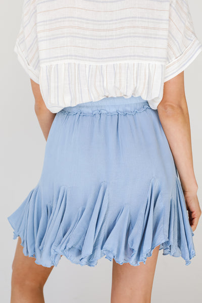 blue Mini Skirt back view