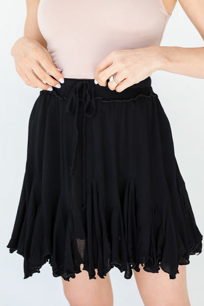 black Mini Skirt on model