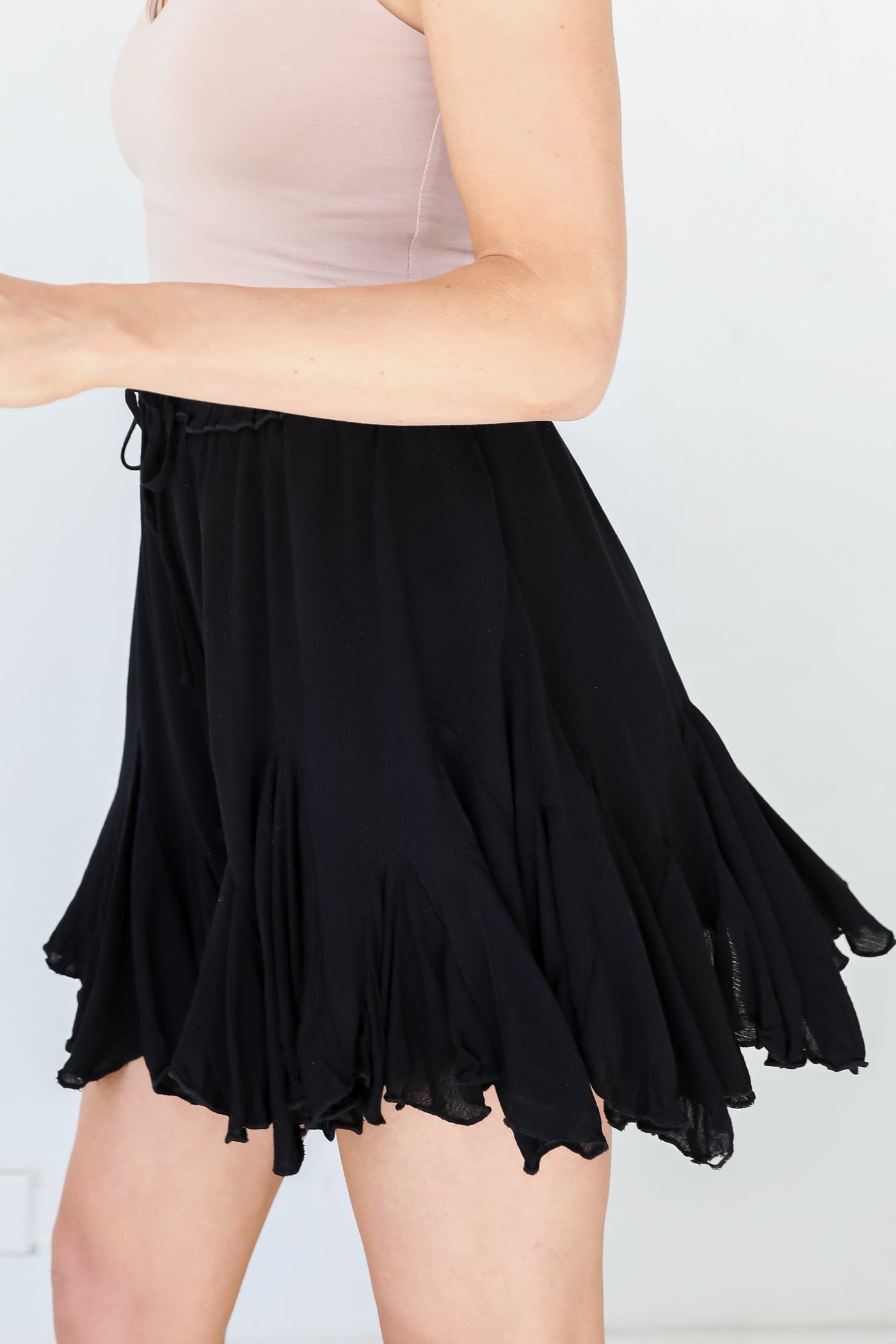 black Mini Skirt side view
