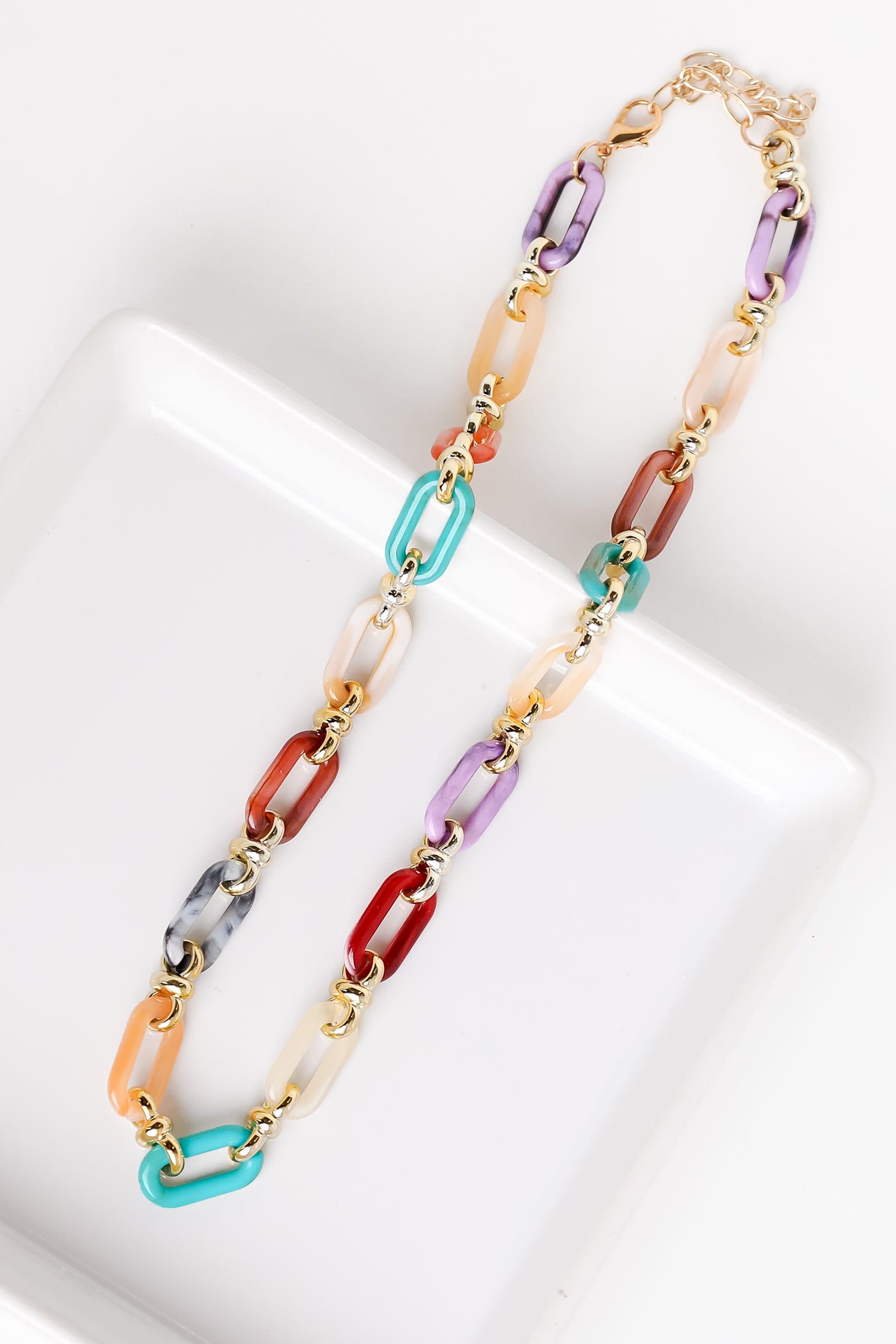 acrylic paperclip chain necklace