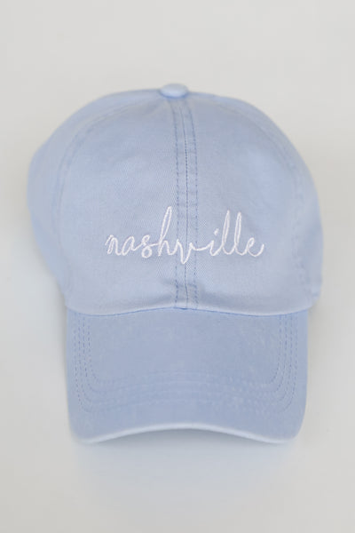 Nashville Embroidered Hat in light blue