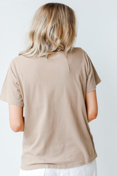 Nashville Vintage Graphic Tee in taupe back view