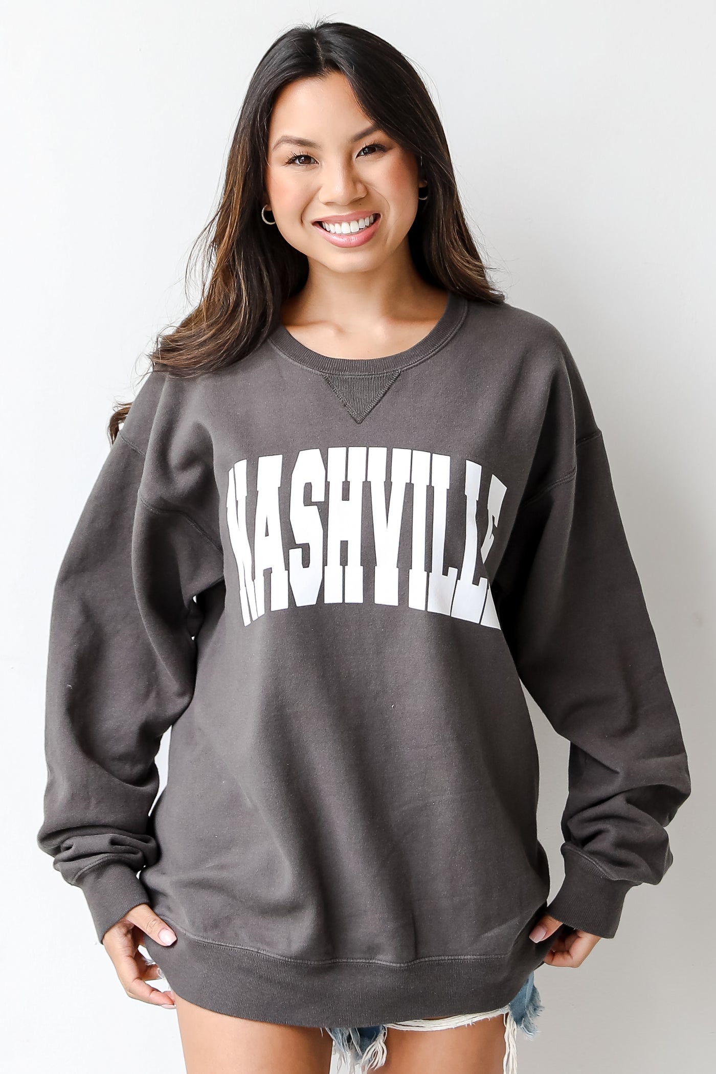 Charcoal Nashville Pullover front view
