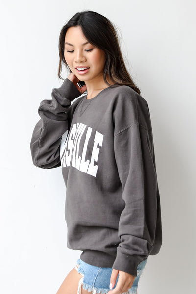 Charcoal Nashville Pullover side view