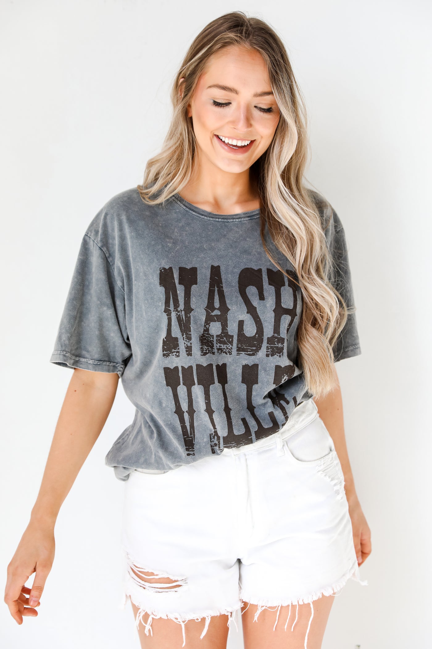 Nashville Acid Washed Graphic Tee front view