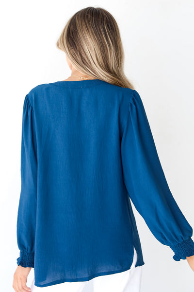 navy blue Blouse back view