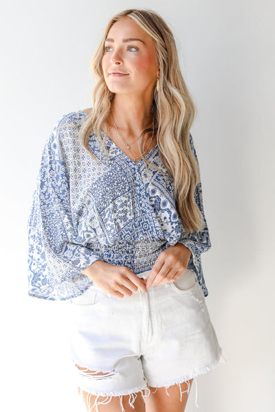 Smocked Surplice Blouse from dress up