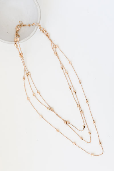 gold Layered Chain Necklace flat lay