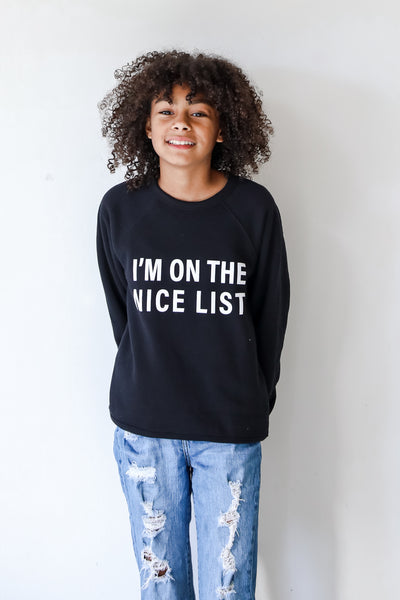 Youth I'm On The Nice List Pullover front view