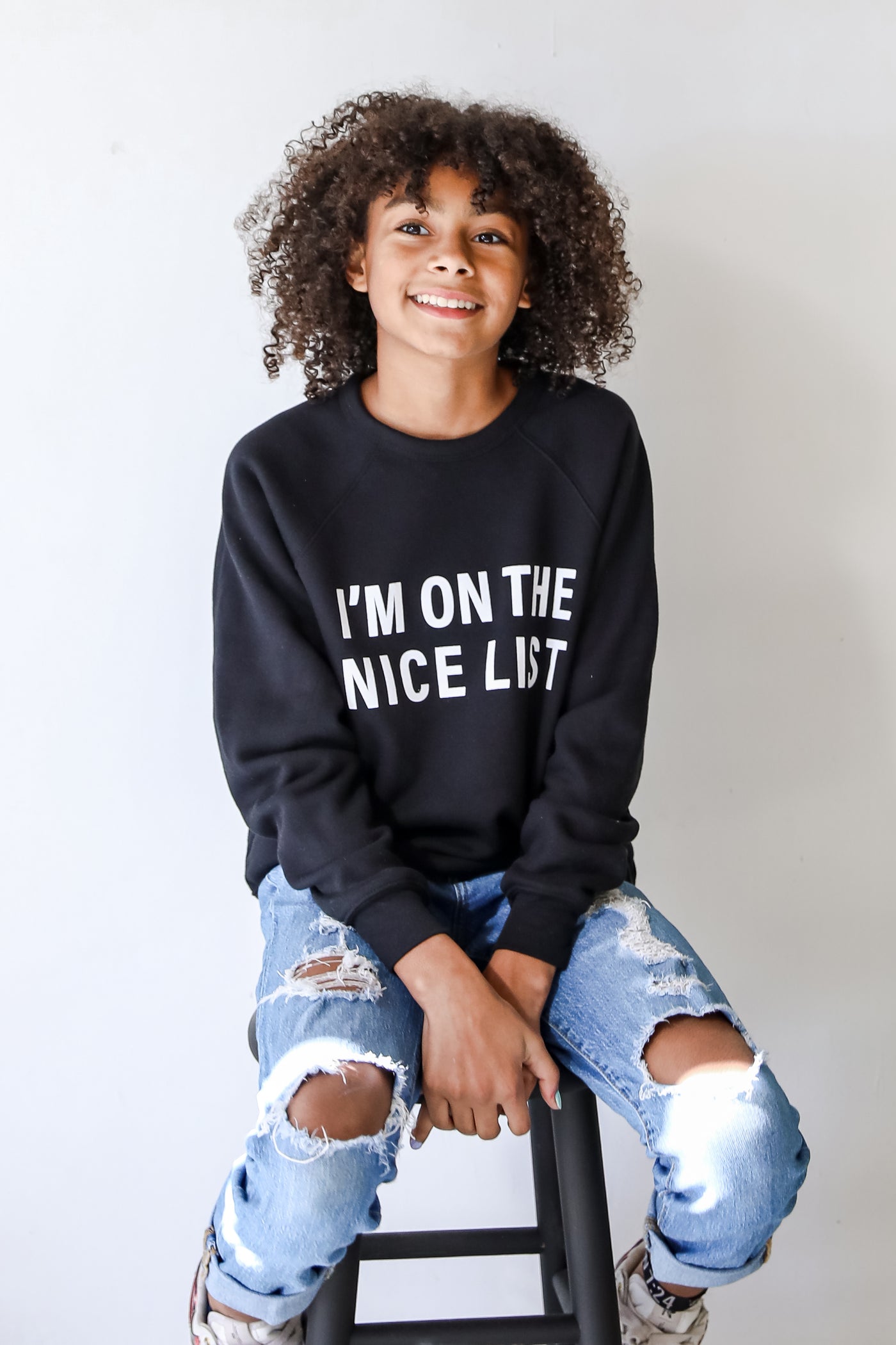 Youth I'm On The Nice List Pullover on model