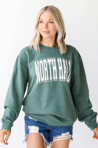 Green North Hall Pullover on model