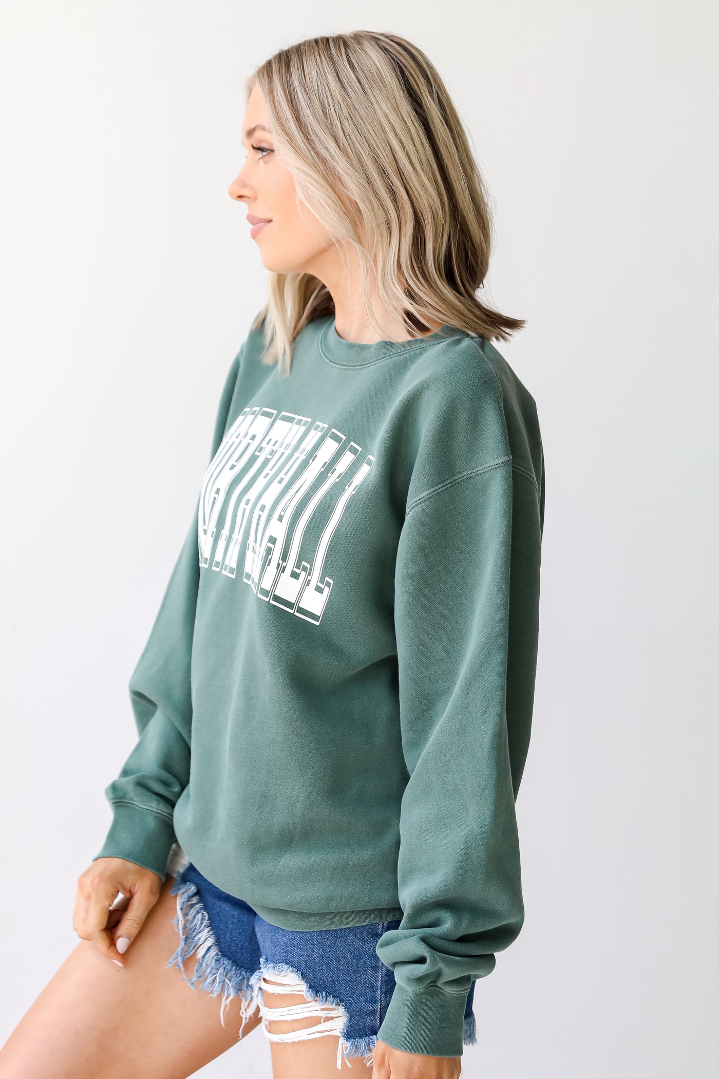 Green North Hall Pullover side view