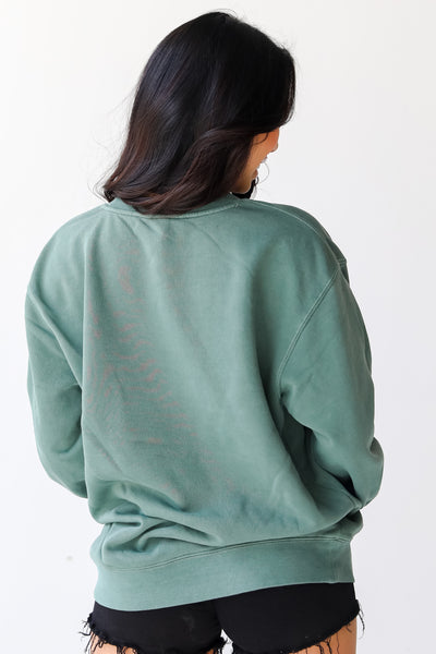 Green North Hall Trojans Pullover back view