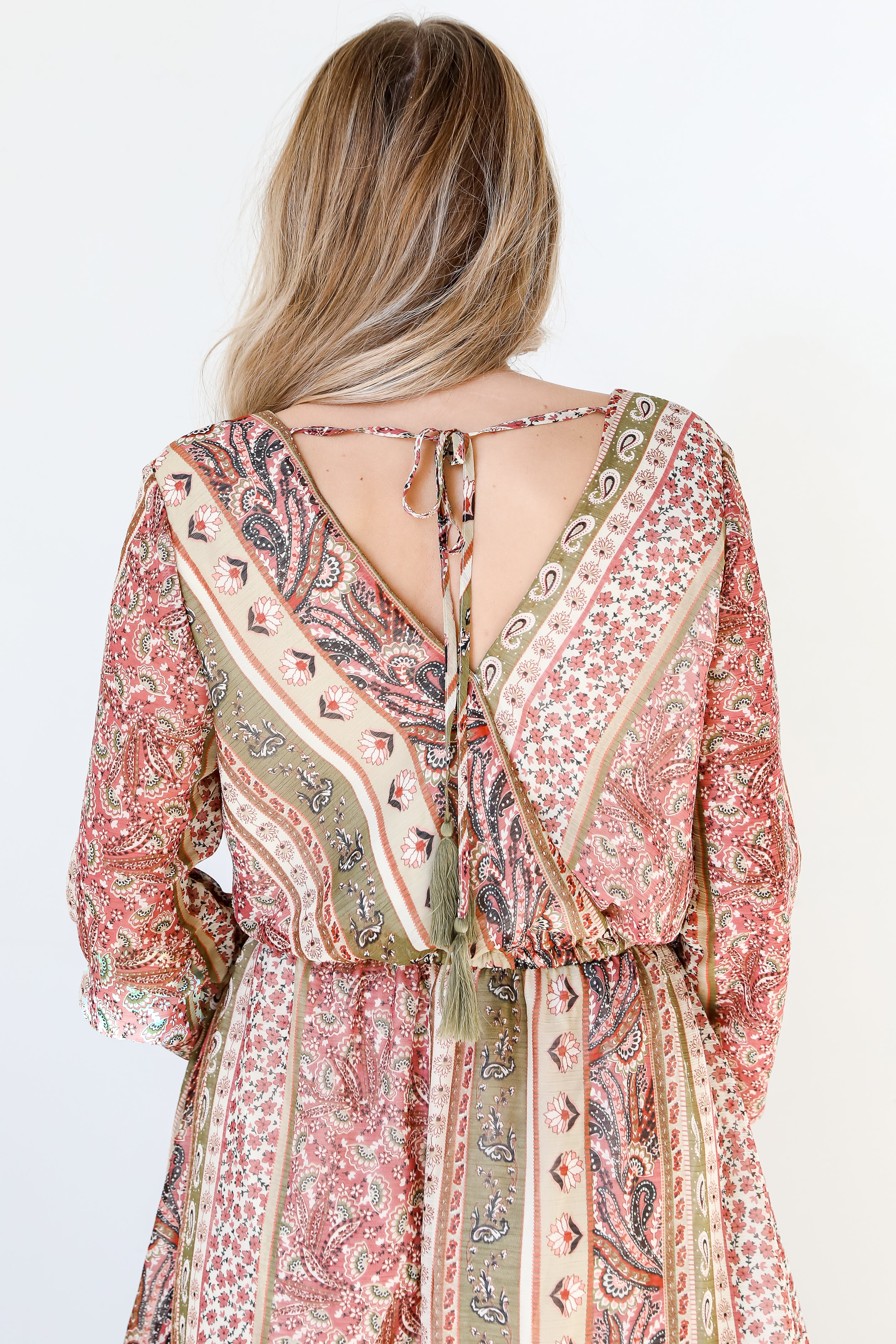 boho Maxi Dress back view close up