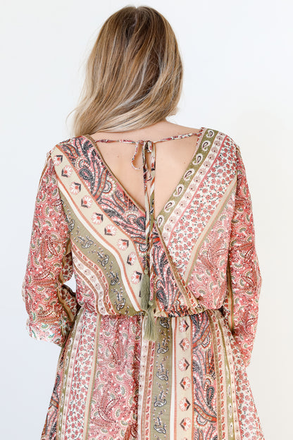 boho Maxi Dress back view close up