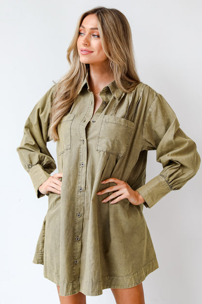 green Mini Dress front view