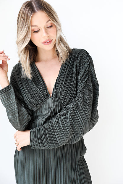 Pleated Mini Dress close up