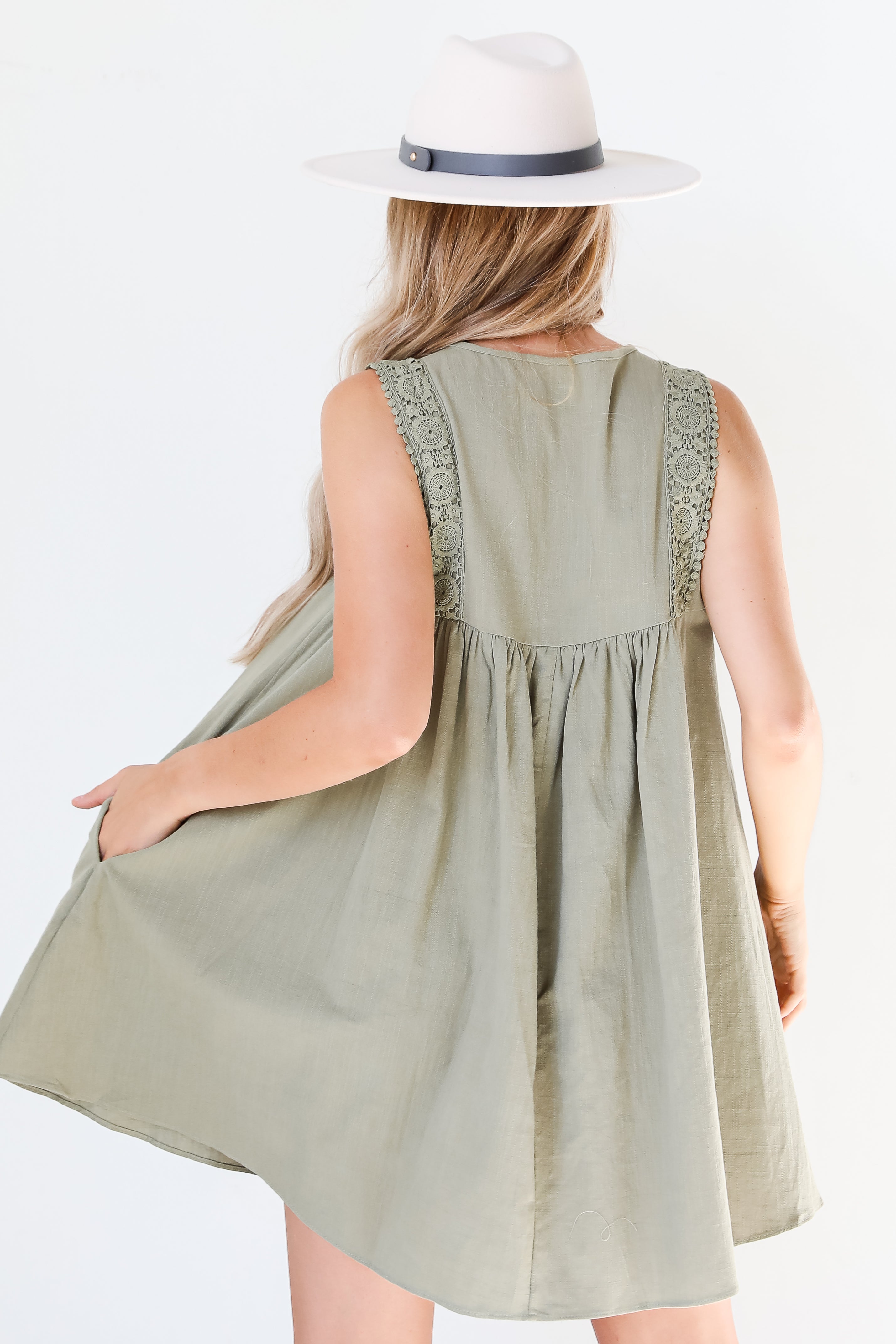 olive Mini Dress back view