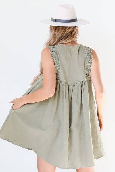 olive Mini Dress back view